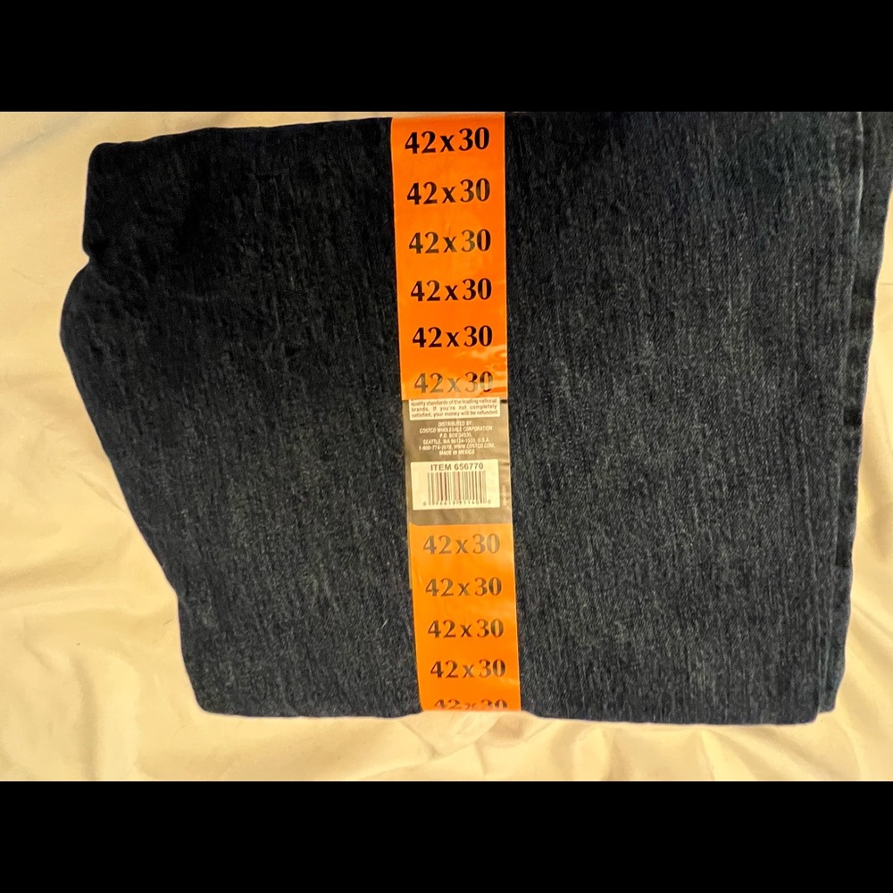Lot 2 pair men's Kirkland Signature jeans size W 42 L 30  one NWT, one like new